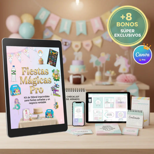 Fiestas Mágicas Pro | Kit de 150mil imprimibles para fiestas soñadas y un negocio rentable