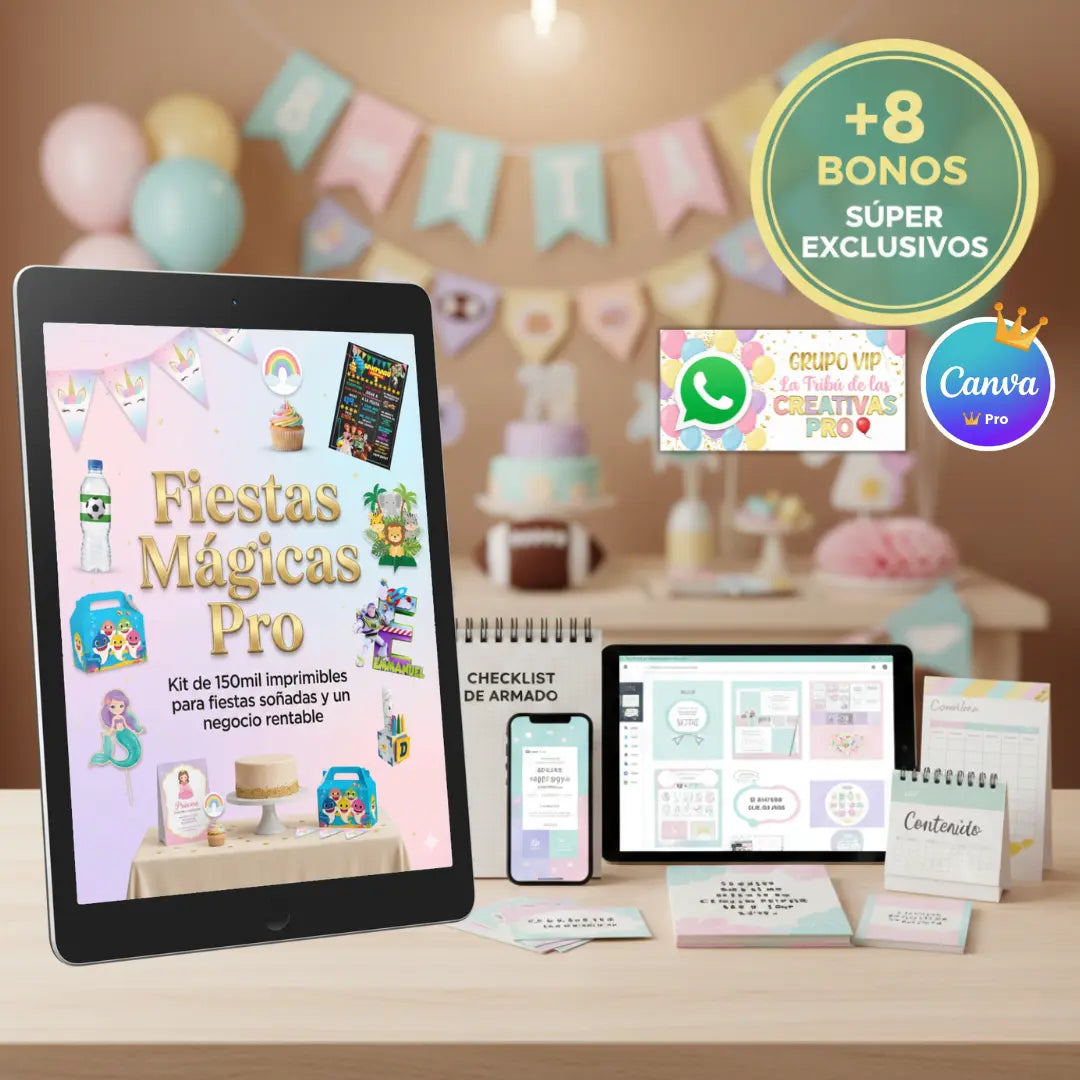 Fiestas Mágicas Pro | Kit de 150mil imprimibles para fiestas soñadas y un negocio rentable